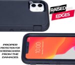 WallSkiN Case for iPhone 11 (6.1") with 2 Screen Protectors | Heavy Duty Full Body Military Grade Drop Protection Carrying Cover Holder | Holster for Men Belt with Clip Stand – Black - Image 7