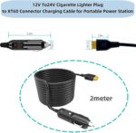6.8FT Portable12V/24V car Charger Suitable Compatible Ecoflow Delta/River, Bluetti EB55, Anker 757/767 and XT60 connectors Solar Power Plants, for Ecoflow Wave 2 Cigarette Lighter Cables - Image 3