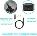 6.8FT Portable12V/24V car Charger Suitable Compatible Ecoflow Delta/River, Bluetti EB55, Anker 757/767 and XT60 connectors Solar Power Plants, for Ecoflow Wave 2 Cigarette Lighter Cables - Image 4