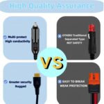 6.8FT Portable12V/24V car Charger Suitable Compatible Ecoflow Delta/River, Bluetti EB55, Anker 757/767 and XT60 connectors Solar Power Plants, for Ecoflow Wave 2 Cigarette Lighter Cables - Image 7