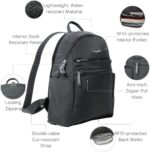 Securtex® Anti-theft Vacation Travel Backpack 10x13" Slash-Resistant Nylon Daypack w/RFID, Charcoal - Image 4