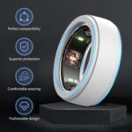 4PCS Silicone Ring Cover for Oura Ring Protector, Elastic Silicone Ring Protector for Working Out Compatible with Samsung Galaxy Ring, White+Black+Blue+Purple(M) - Image 3