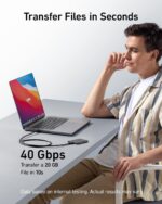 Anker USB C Cable(3.3FT, 240W), USB 4 Data Cable, 40Gbps, 8K HD Display, Thunderbolt 4/3 Compatible, for iPhone 16, MacBook, Hub, Docking and More - Image 3
