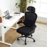 Ergonomic Office Chair,Ultra Thick Office Desk Chair with Adjustable Lumbar Support and Headrest,Spring Cushion,Rocking Function,Flip-up arms,Mesh Computer Chair for Home Office,Black - Image 9