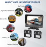 Dual RV Backup Camera 7 Inch 4K Display Screen Voice Control System IP68 Infrared Night Vision Wide Angle Reverse Camera RV Trucks Tractors Car Videorecorders （12-24V） - Image 6