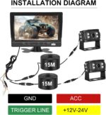 Dual RV Backup Camera 7 Inch 4K Display Screen Voice Control System IP68 Infrared Night Vision Wide Angle Reverse Camera RV Trucks Tractors Car Videorecorders （12-24V） - Image 8