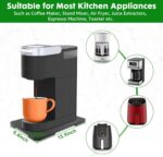 Appliance Slider 360° Rolling Tray for Coffee Maker Bamboo Coffee Pot Slider Tray Countertop Rotation Sliding Tray with Wheels, Small Appliances Mat Black(Small 13.9"×9.4") - Image 3