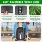 Appliance Slider 360° Rolling Tray for Coffee Maker Bamboo Coffee Pot Slider Tray Countertop Rotation Sliding Tray with Wheels, Small Appliances Mat Black(Small 13.9"×9.4") - Image 5
