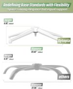 Sytopia 24''(60cm) Criss Cross Home Office Swivel Chair Base Replacement, Heavy Duty Desk Chair Reinforced Metal Leg, Universal Caster and Gas Cylinder Size, Shell White - Image 3