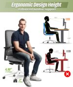 Sytopia 24''(60cm) Criss Cross Home Office Swivel Chair Base Replacement, Heavy Duty Desk Chair Reinforced Metal Leg, Universal Caster and Gas Cylinder Size, Shell White - Image 5