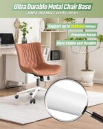 Sytopia 24''(60cm) Criss Cross Home Office Swivel Chair Base Replacement, Heavy Duty Desk Chair Reinforced Metal Leg, Universal Caster and Gas Cylinder Size, Shell White - Image 6