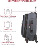 SwissGear Sion Softside Expandable Luggage, Dark Grey, Carry-On 21-Inch - Image 4