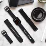 2Pack Stretchy Nylon & Silicone Watch Bands Compatible with Amazfit GTS/GTS 2/GTS 2 mini/GTS 2e/GTS 3/GTS 4/GTS 4 mini, Loop Elastic Straps for Amazfit Bip U Pro/Bip 3 Pro/Bip Lite Women Men - Image 3