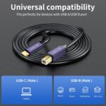 LDKCOK USB B to USB C Printer Cable 10FT, USB C MIDI Cable Compatible for MacBook Pro, HP, Epson, Canon, Brother, Lexmark, Xerox Printers - Image 3
