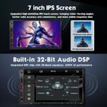 Upgraded Double Din Car Stereo with Wireless Apple CarPlay & Android Auto, 7" LCD Touchscreen, Built-in 240W DSP, FM/AM Radio, Bluetooth Hands-Free Calling & Auto Backup Camera - Image 4
