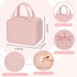 Travel Makeup Bag, Large Capacity Cosmetic Bag, Portable Make Up Bag Organizer for Women, Waterproof Cosmetic Travel Bag with Dividers and Brush Compartment for Cosmetics & Toiletries - Image 6