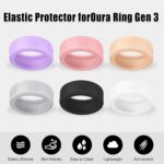 Ring Protector Compatible with Oura Ring, Silicone Scratch Elastic Protection Cover for Oura Ring Gen 3 Working Out (Black+Grey, M (11/12/13)) - Image 5