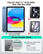 ESR for iPad (A16) 11th/10th Generation Case(2025/2022), Rotating Case with Removable Magnetic Cover, Adjustable Portrait/Landscape Stand with Raised Screen View, 9 Standing Angles, Blue - Image 3