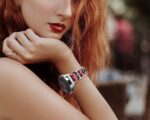 Bands Compatible with Samsung Galaxy Watch 46mm / Galaxy 3 45mm, 22mm Metal with Leather Chain Bracelet for Huawei Watch GT5 / GT5 Pro / 4/4 Pro / GT4 / 3/3 Pro / GT3 / GT2 46mm Women - Image 3