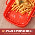 Collapsible 2-Pack Air Fryer Silicone Liners for 10QT NINJA Foodi Dual, Rectangular Air Fryer Silicone Pot, Reusable Silicone Air Fryer Basket for Air Fryer Accessories (Red) - Image 6