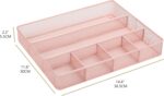 Annova Desk Top Organizer Tray for Office Organization - Metal Mesh - Storage Tray with Dividers for Pens, Desktop Accessories, Bathroom, Kitchen, Makeup and Office Supplies (Large, Light Pink) - Image 3