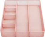 Annova Desk Top Organizer Tray for Office Organization - Metal Mesh - Storage Tray with Dividers for Pens, Desktop Accessories, Bathroom, Kitchen, Makeup and Office Supplies (Large, Light Pink) - Image 4