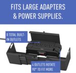 Legrand - Wiremold Cable Management Kit, Black Cord Hider with Cable Management Box, Wiremold Outlet Box with 8 Outlets, Wire Management Box 4 x 9.6 x 5.1 inches, CCBP8-BK - Image 3