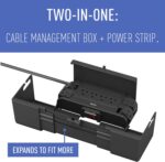 Legrand - Wiremold Cable Management Kit, Black Cord Hider with Cable Management Box, Wiremold Outlet Box with 8 Outlets, Wire Management Box 4 x 9.6 x 5.1 inches, CCBP8-BK - Image 7