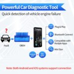 ELM327 Bluetooth OBD2 Scanner for iPhone & Android, Wireless Auto Check Car Fault Code Reader for All 1996 & Newer Gasoline Vehicles - Blue - Image 5
