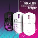 Cooler Master MM712 Sakura Wireless Gaming Mouse Pink|White, Adjustable 19,000 DPI, Palm|Claw Grip, 2.4GHz|Bluetooth, PixArt Optical Sensor, Ultraweave Cable, PTFE Feet, RGB Lighting (MM-712-WWOH2) - Image 3