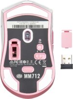 Cooler Master MM712 Sakura Wireless Gaming Mouse Pink|White, Adjustable 19,000 DPI, Palm|Claw Grip, 2.4GHz|Bluetooth, PixArt Optical Sensor, Ultraweave Cable, PTFE Feet, RGB Lighting (MM-712-WWOH2) - Image 14