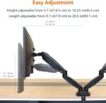 Amazon Basics Gas Spring Dual Computer Monitor Arm Mount, Adjustable, Holds up to 27" Monitors, Black - Image 5