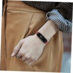 Angoily 2pcs Ergonomic Fit Band Strap for Band 4 Stainless Steel Cowhide Alternative - Image 7