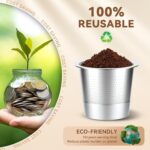 4 Pack Reusable K Cups Coffee Pods for Keurig 1.0: Stainless Steel Refillable K Cup - Reusable Coffee Filter for Keurig 1.0 Coffee Maker, Permanent, Eco-Friendly, Innovative Design - Image 4