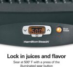 Hamilton Beach Steak Lover's Electric Indoor Searing Grill, Nonstick 100 Square, Stainless Steel (25331), Black and Stainless, Medium - Image 5