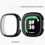 NewJourney Compatible with Fitbit Ace LTE Screen Protector, 2 Pack Bumper Case with Tempered Glass Film, Snug Fit, Scratch-Resistant, Smartwatch Accessories (Black+Black) - Image 3
