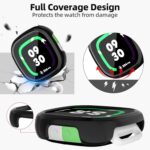 NewJourney Compatible with Fitbit Ace LTE Screen Protector, 2 Pack Bumper Case with Tempered Glass Film, Snug Fit, Scratch-Resistant, Smartwatch Accessories (Black+Black) - Image 4