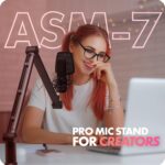 Movo ASM-7 Desktop Mic Boom Arm Stand - Desk Mic Stand with Desktop Clamp - Adjustable Microphone Arm Desk Mount - Compatible with Shure SM7B/MV7, Blue Yeti, HyperX Quadcast, Rode PodMic, and More - Image 3