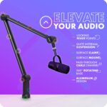 Movo ASM-7 Desktop Mic Boom Arm Stand - Desk Mic Stand with Desktop Clamp - Adjustable Microphone Arm Desk Mount - Compatible with Shure SM7B/MV7, Blue Yeti, HyperX Quadcast, Rode PodMic, and More - Image 4