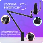 Movo ASM-7 Desktop Mic Boom Arm Stand - Desk Mic Stand with Desktop Clamp - Adjustable Microphone Arm Desk Mount - Compatible with Shure SM7B/MV7, Blue Yeti, HyperX Quadcast, Rode PodMic, and More - Image 6