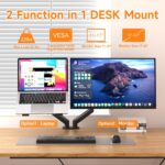 suptek Monitor Laptop Mount Stand,Adjustable Dual Monitor Arms Desk Mount for 11"-17" Notebook and 17"-32" Monitor,2 in 1 Function Monitor Mount with Laptop Tray,Holds up to 22lbs - Image 3