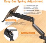 suptek Monitor Laptop Mount Stand,Adjustable Dual Monitor Arms Desk Mount for 11"-17" Notebook and 17"-32" Monitor,2 in 1 Function Monitor Mount with Laptop Tray,Holds up to 22lbs - Image 5