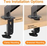 suptek Monitor Laptop Mount Stand,Adjustable Dual Monitor Arms Desk Mount for 11"-17" Notebook and 17"-32" Monitor,2 in 1 Function Monitor Mount with Laptop Tray,Holds up to 22lbs - Image 6