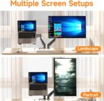 suptek Monitor Laptop Mount Stand,Adjustable Dual Monitor Arms Desk Mount for 11"-17" Notebook and 17"-32" Monitor,2 in 1 Function Monitor Mount with Laptop Tray,Holds up to 22lbs - Image 7