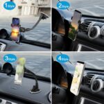 Car Phone Mount, Universal Phone Holder for Car Cell Phone, 360 Degrees Dashboard Desk Wall Bracket for GPS Navigation and Any Smartphone - Image 6