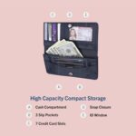 Nautica Seaside Slim Womens Wallet RFID Blocking Credit Card Holder, Coin Purse, Checkbook Organizer Clutch, Small Vegan Leather Wallet for Travel, Chocolate - Image 5