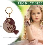 Leather Keychain Case Holder Compatible with Apple AirTag, GPS Airtag Keychain Finder Tracker with Key Ring, Anti-Scratch Protective Air Tag Cover - Image 3