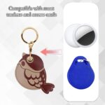 Leather Keychain Case Holder Compatible with Apple AirTag, GPS Airtag Keychain Finder Tracker with Key Ring, Anti-Scratch Protective Air Tag Cover - Image 5