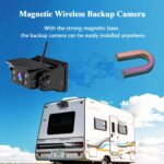 Magnetic Wireless Backup Camera + 5 Inch Monitor System, LASTBUS Solar 2 Split HD Display + Rechargeable Battery IP69 Waterproof Night Vision Rear View Camera for RV Car Trailer Truck Camper - Image 3
