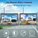 Magnetic Wireless Backup Camera + 5 Inch Monitor System, LASTBUS Solar 2 Split HD Display + Rechargeable Battery IP69 Waterproof Night Vision Rear View Camera for RV Car Trailer Truck Camper - Image 4
